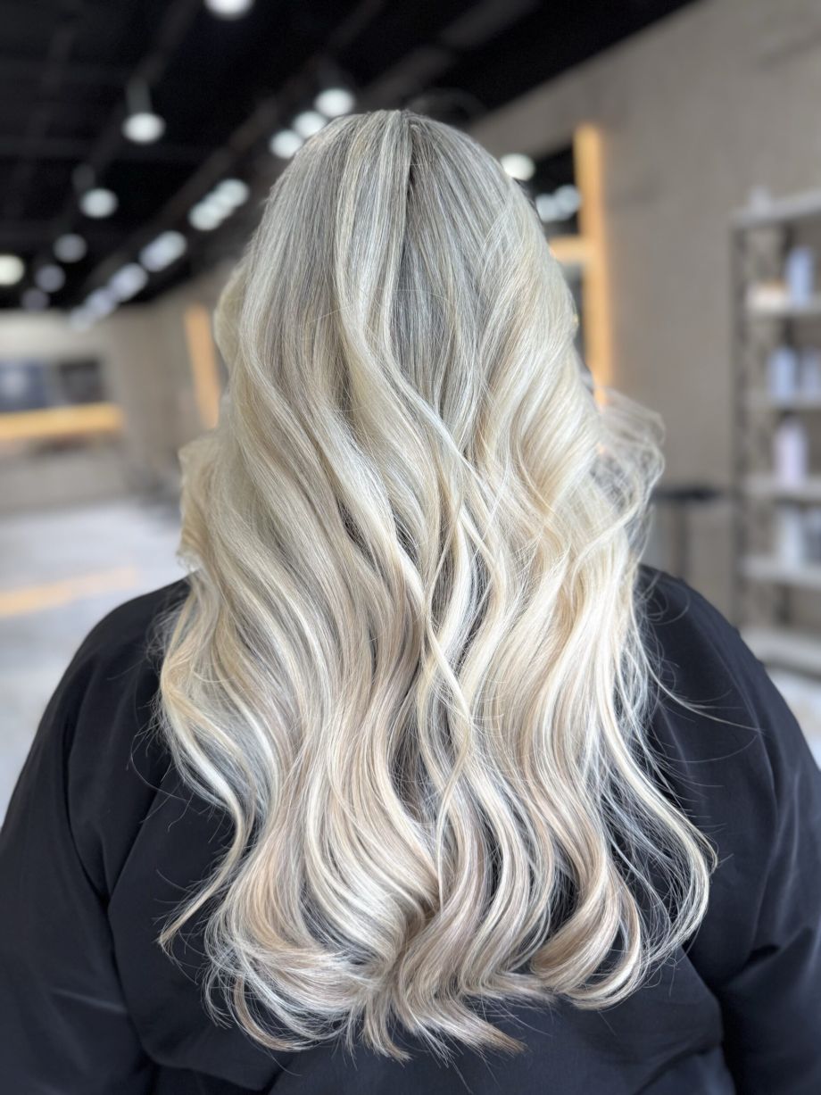 Soft AirTouch blonde in Boca Raton on a real Hairmess Salon client