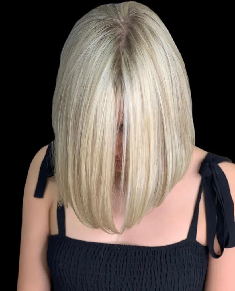 Bright blonde bob created by a Hairmess Salon blonde specialist