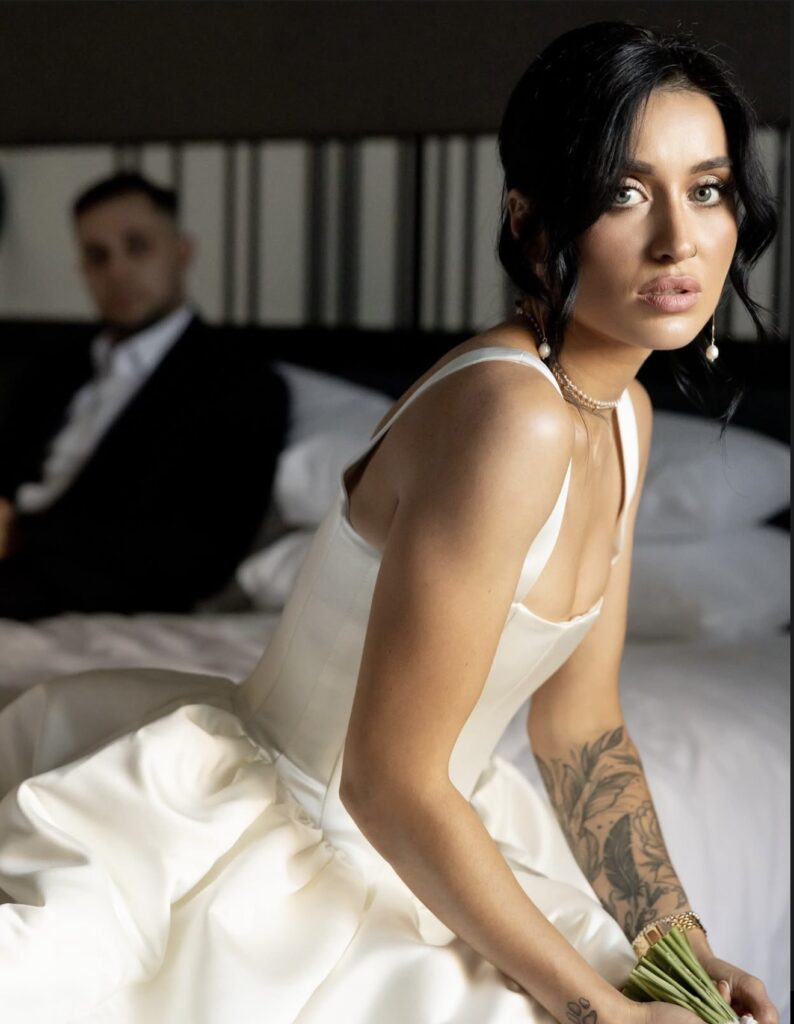 Real Hairmess Salon bride with finished wedding hair and makeup